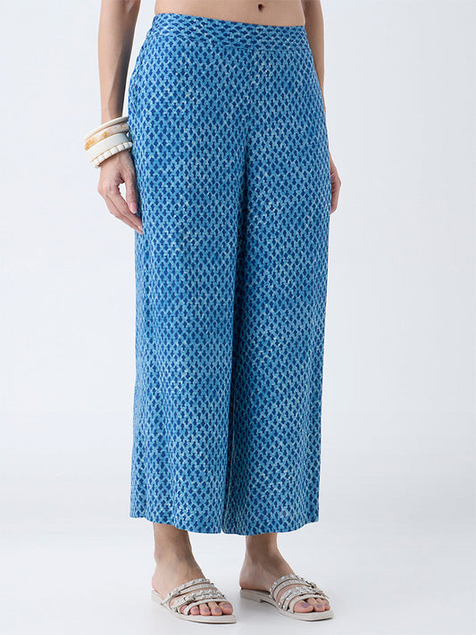 Utsa Indigo Printed Pants