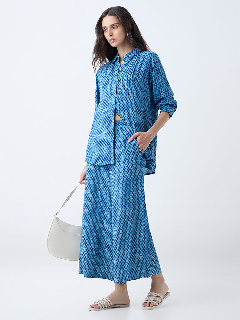 Utsa Indigo Printed Pants