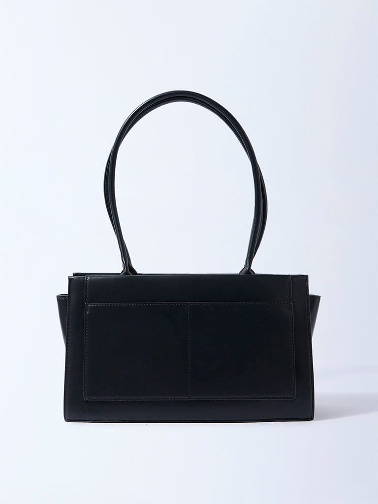 Westside Black Solid Rectangular Shoulder Bag
