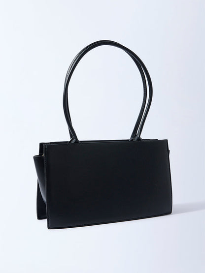 Westside Black Solid Rectangular Shoulder Bag