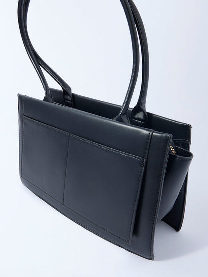 Westside Black Solid Rectangular Shoulder Bag