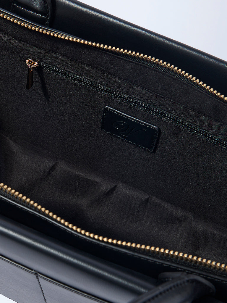Westside Black Solid Rectangular Shoulder Bag