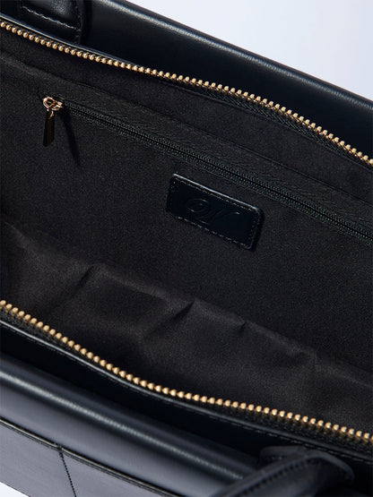 Westside Black Solid Rectangular Shoulder Bag