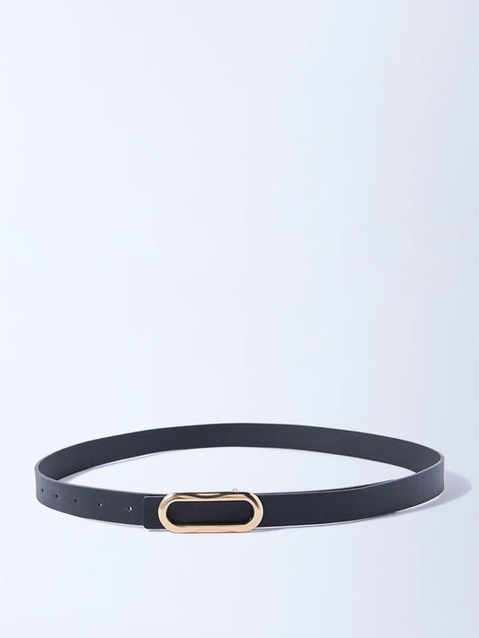 Westside Accessories Black Oval Buckle Belt