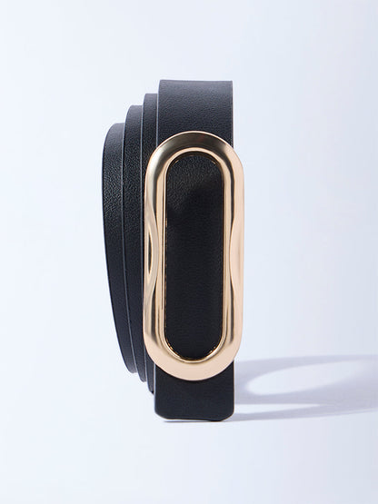 Westside Accessories Black Oval Buckle Belt