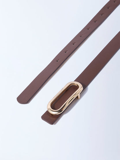 Westside Accessories Brown Oval Buckle Belt