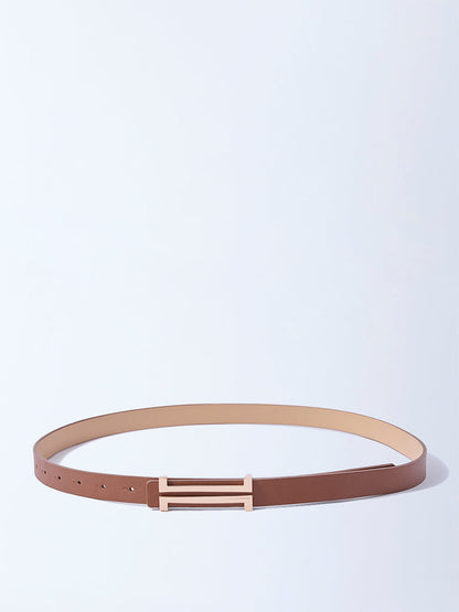 Westside Accessories Brown H-Buckle Belt
