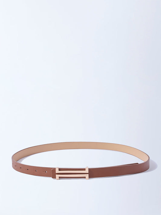 Westside Accessories Brown H-Buckle Belt