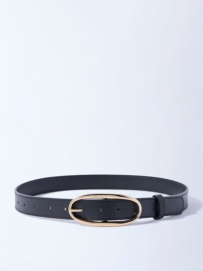 Westside Accessories Black Oval Buckle Belt