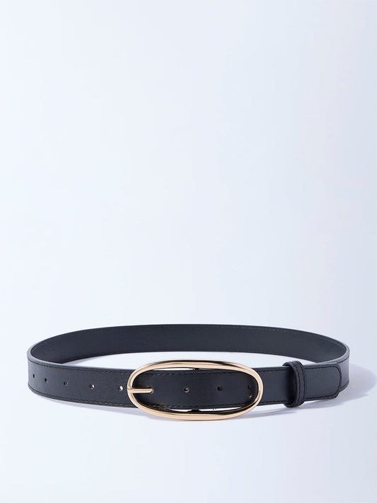 Westside Accessories Black Oval Buckle Belt