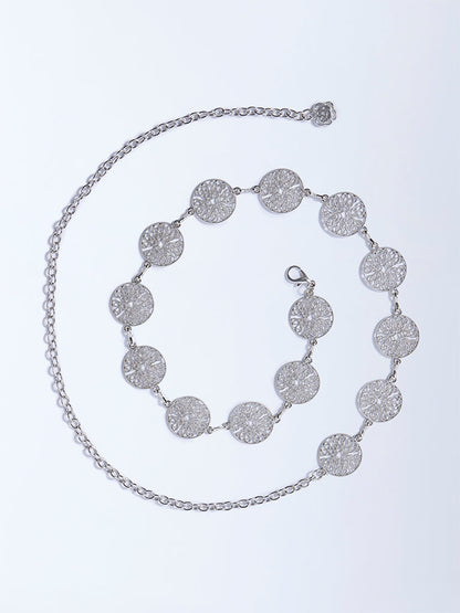 Westside Accessories Silver Medallion Detailed Belt