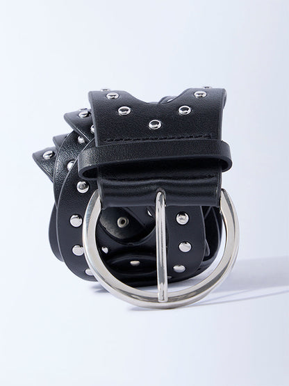 Westside Accessories Black Stud-Detailed Cut-Out Belt