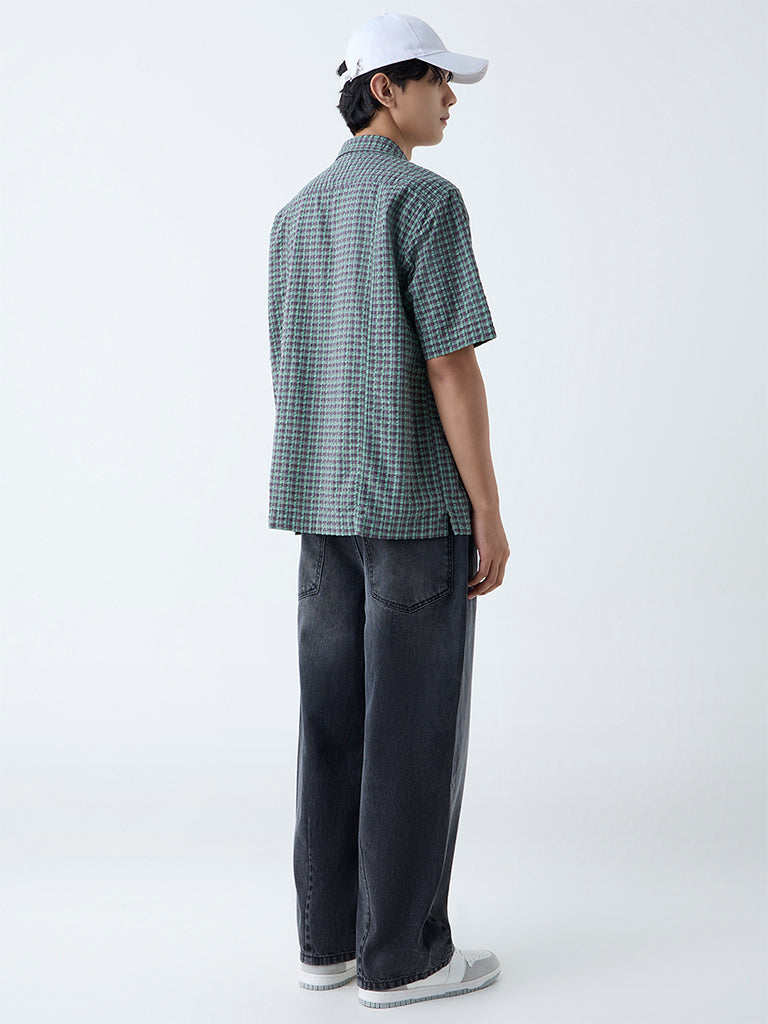 Nuon Charcoal Faded Relaxed-Fit Mid-Rise Jeans