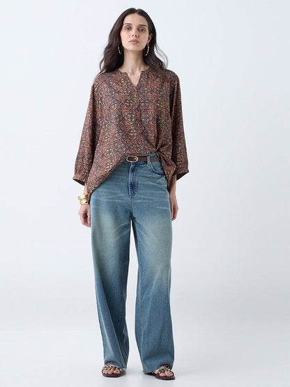Utsa Multicolour Foliage Pattern Tunic