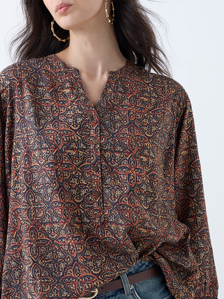 Utsa Multicolour Foliage Pattern Tunic