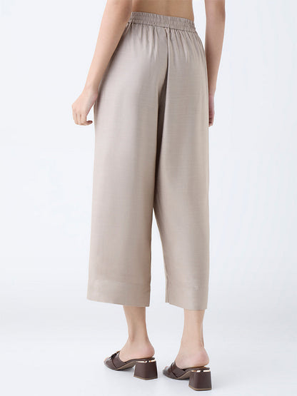 Zuba Light Brown Solid Pants