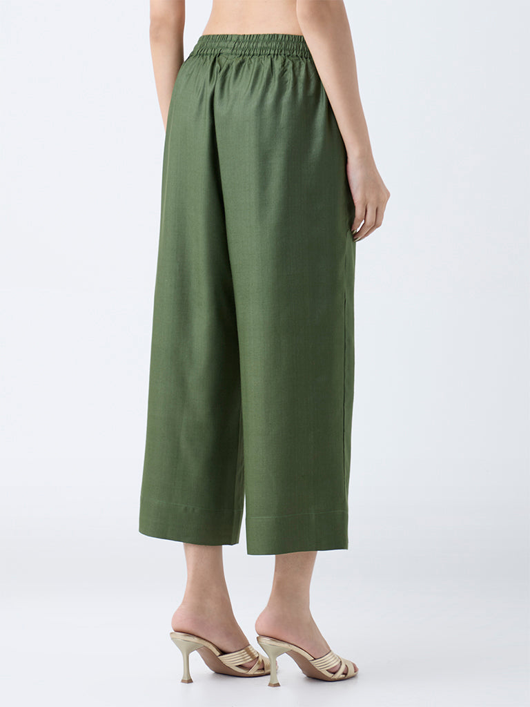 Zuba Olive Solid Pants