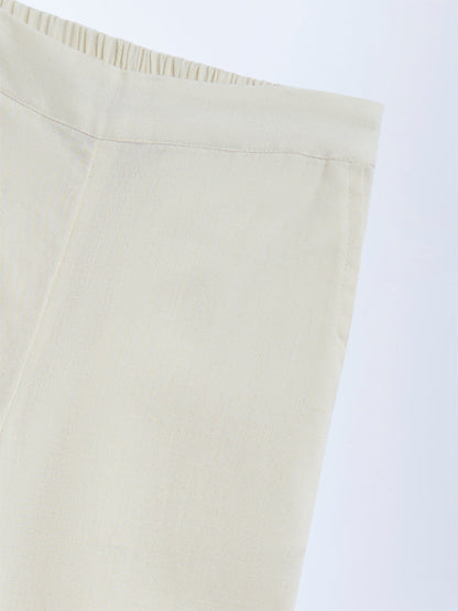 Utsa Kids Off-White Mirror Detailed Cotton Ethnic Pants - (2-8yrs)