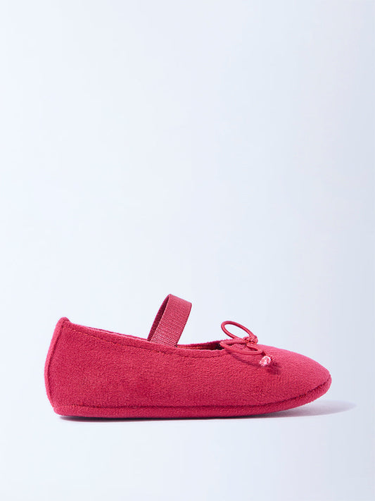 Yellow Red Bow-Detailed Booties