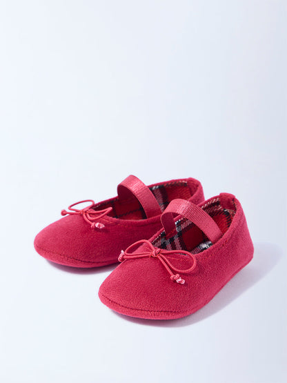 Yellow Red Bow-Detailed Booties