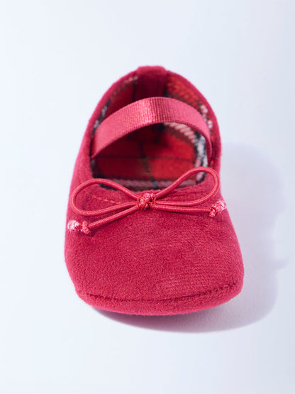 Yellow Red Bow-Detailed Booties