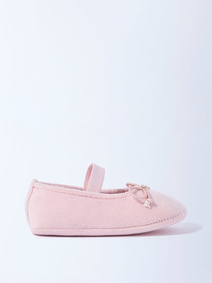 Yellow Pink Bow-Detailed Booties