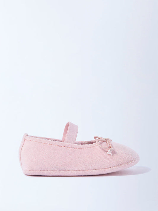 Yellow Pink Bow-Detailed Booties