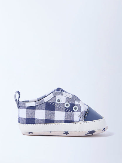 Yellow Blue Gingham Checkered Booties