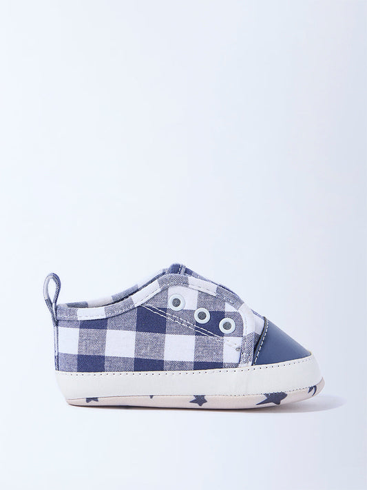 Yellow Blue Gingham Checkered Booties