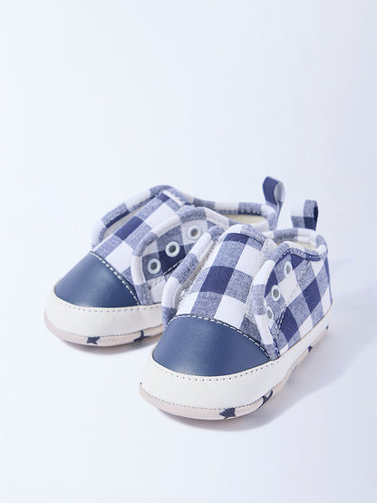 Yellow Blue Gingham Checkered Booties