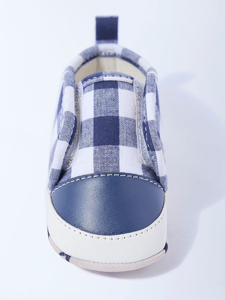Yellow Blue Gingham Checkered Booties