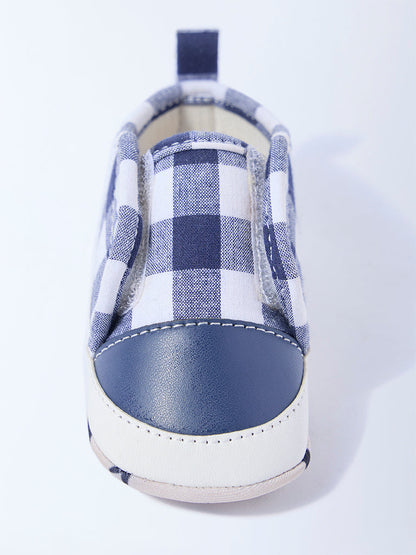 Yellow Blue Gingham Checkered Booties