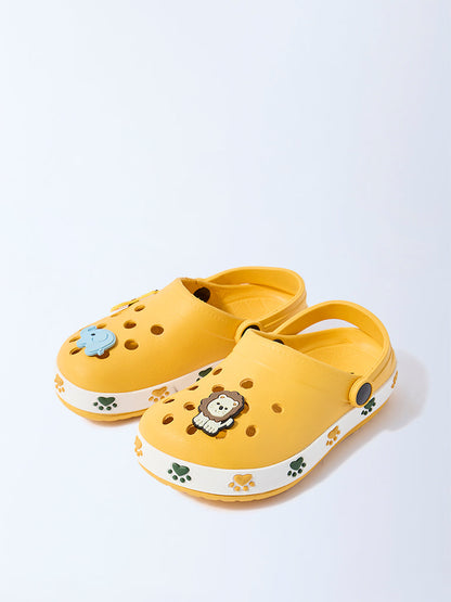 Yellow Mustard Animal Applique-Detailed Clogs