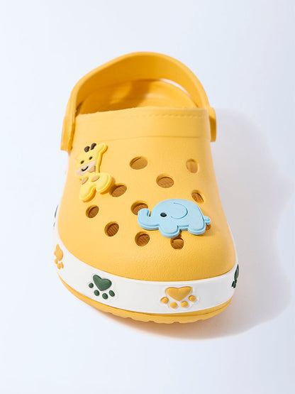 Yellow Mustard Animal Applique-Detailed Clogs