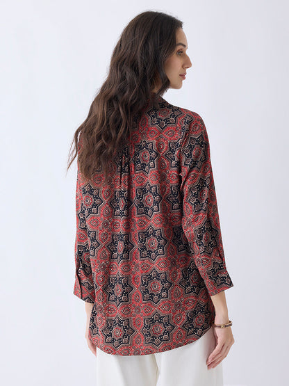 Utsa Red Printed Tunic