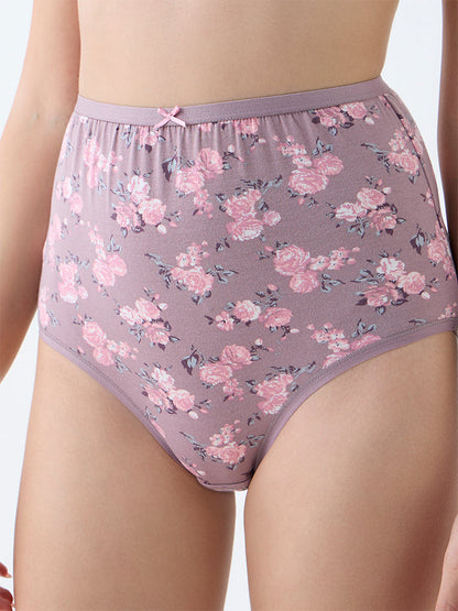 Wunderlove Mauve Cotton-Blend Full Briefs - Pack of 3
