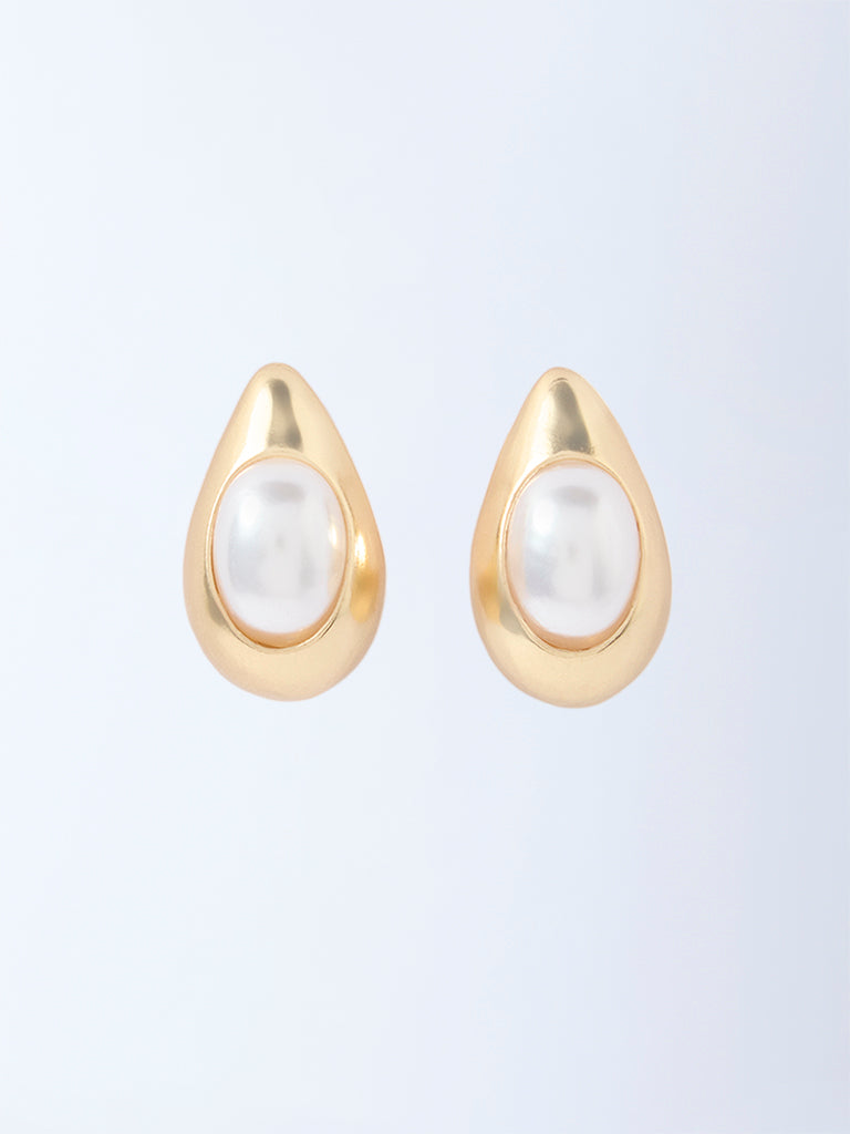 Westside Accessories Gold Pearlescent Stud Earrings