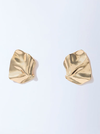 Westside Accessories Gold Molten Statement Stud Earrings
