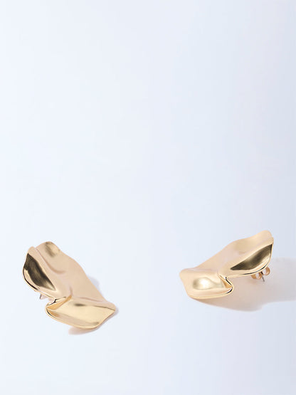 Westside Accessories Gold Molten Statement Stud Earrings