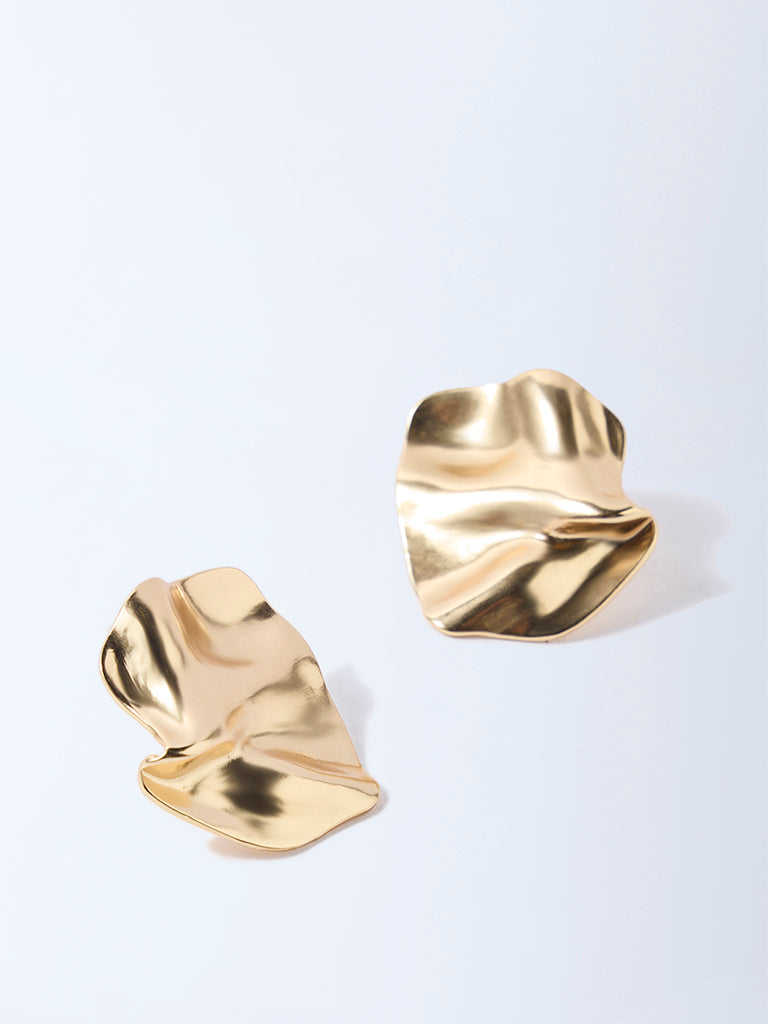 Westside Accessories Gold Molten Statement Stud Earrings