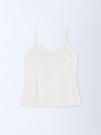 Bombay Paisley White Floral Embroidered Cotton Top