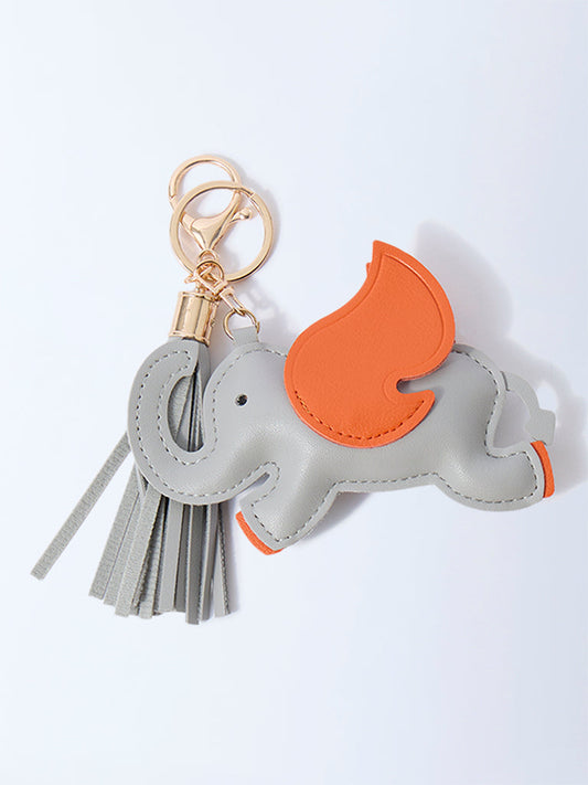 Westside Accessories Grey Elephant-Themed Bag Charm