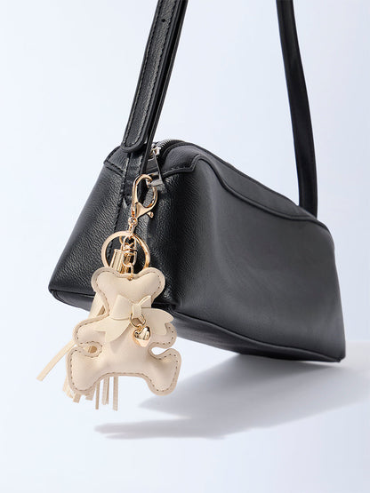 Westside Accessories Off-White Teddy Bag Charm