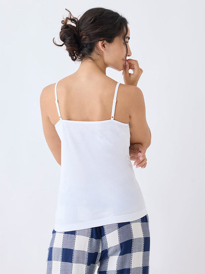Wunderlove White Square Neck Seam-Free Camisole