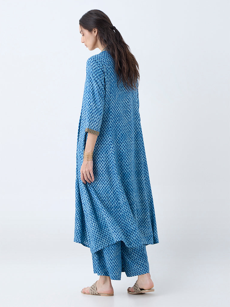 Utsa Indigo Printed Anarkali Kurta