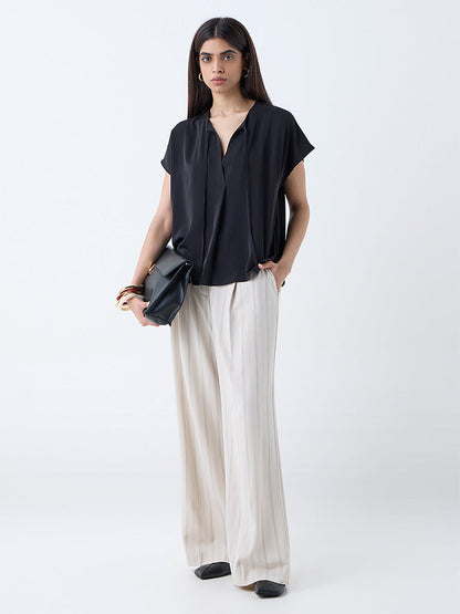 Wardrobe Black Solid Cotton Top