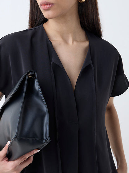 Wardrobe Black Solid Cotton Top