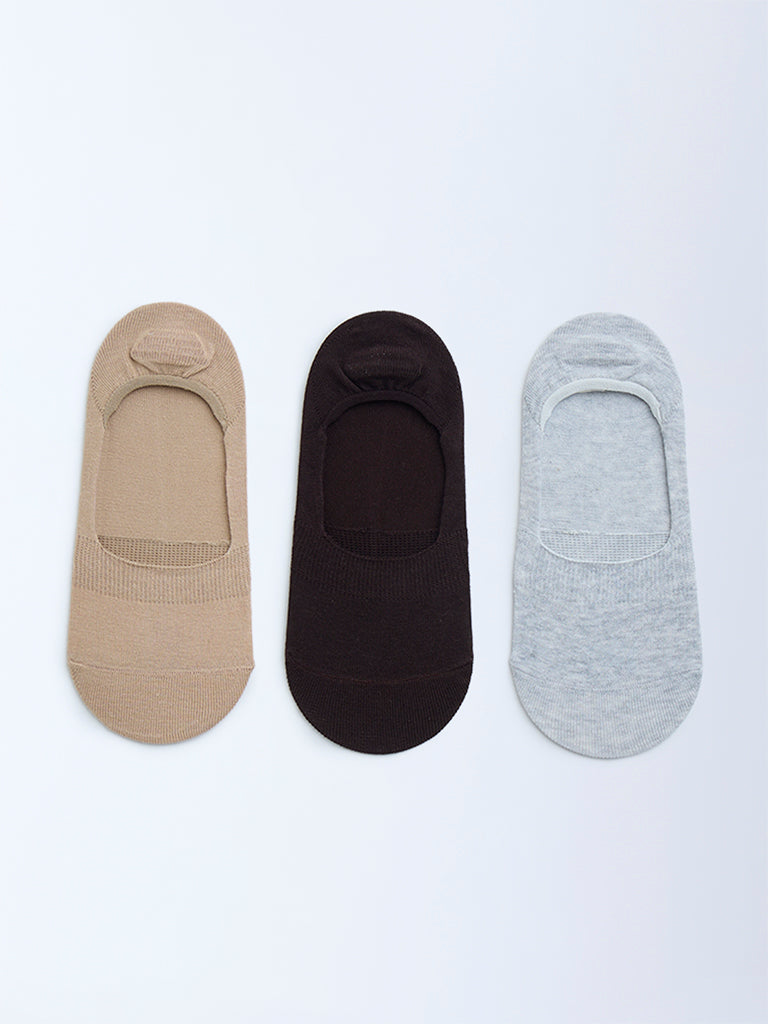 Superstar Multicolour No-Show Cotton-Blend Socks - Pack of 3