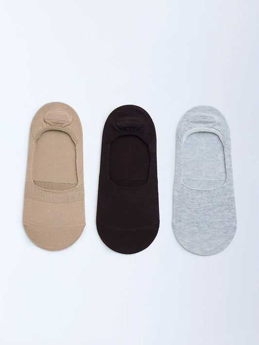 Superstar Multicolour No-Show Cotton-Blend Socks - Pack of 3