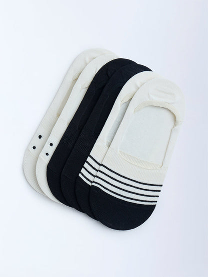 Superstar Black Printed No-Show Cotton-Blend Socks - Pack of 3